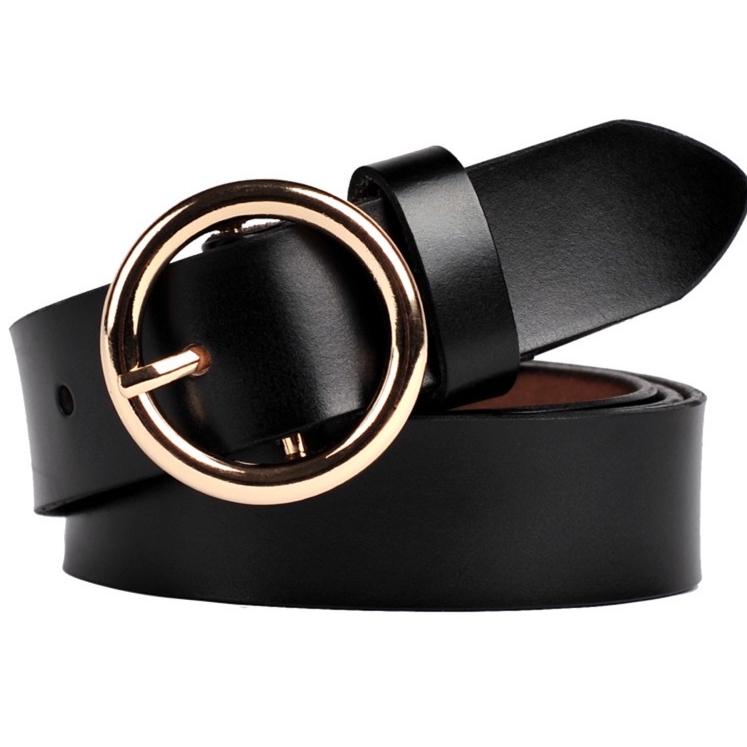 Women Vintage Metal Boho Leather Round Buckle Waist Belt Shopee