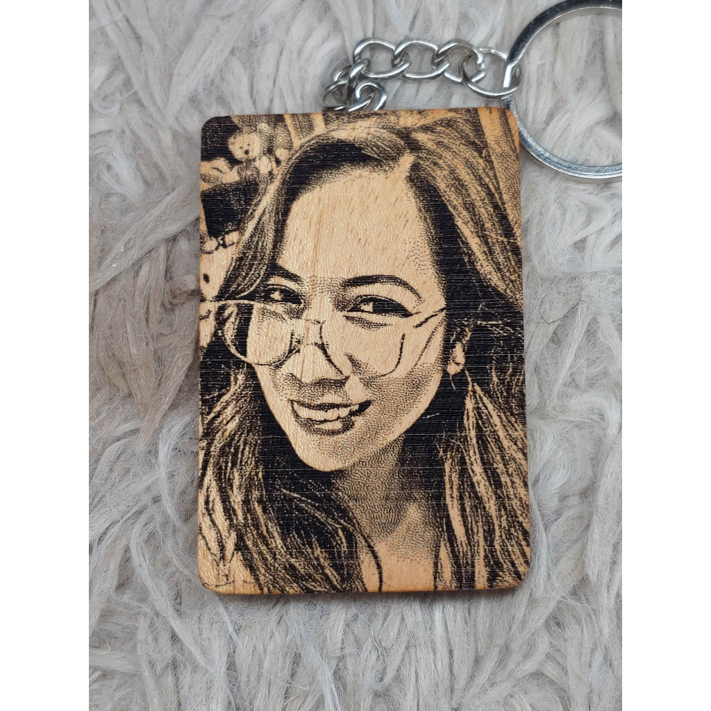 PERSONALIZED KEYCHAIN (PHOTO WITH FREE NAME) (LASER ENGRAVED) | Shopee ...