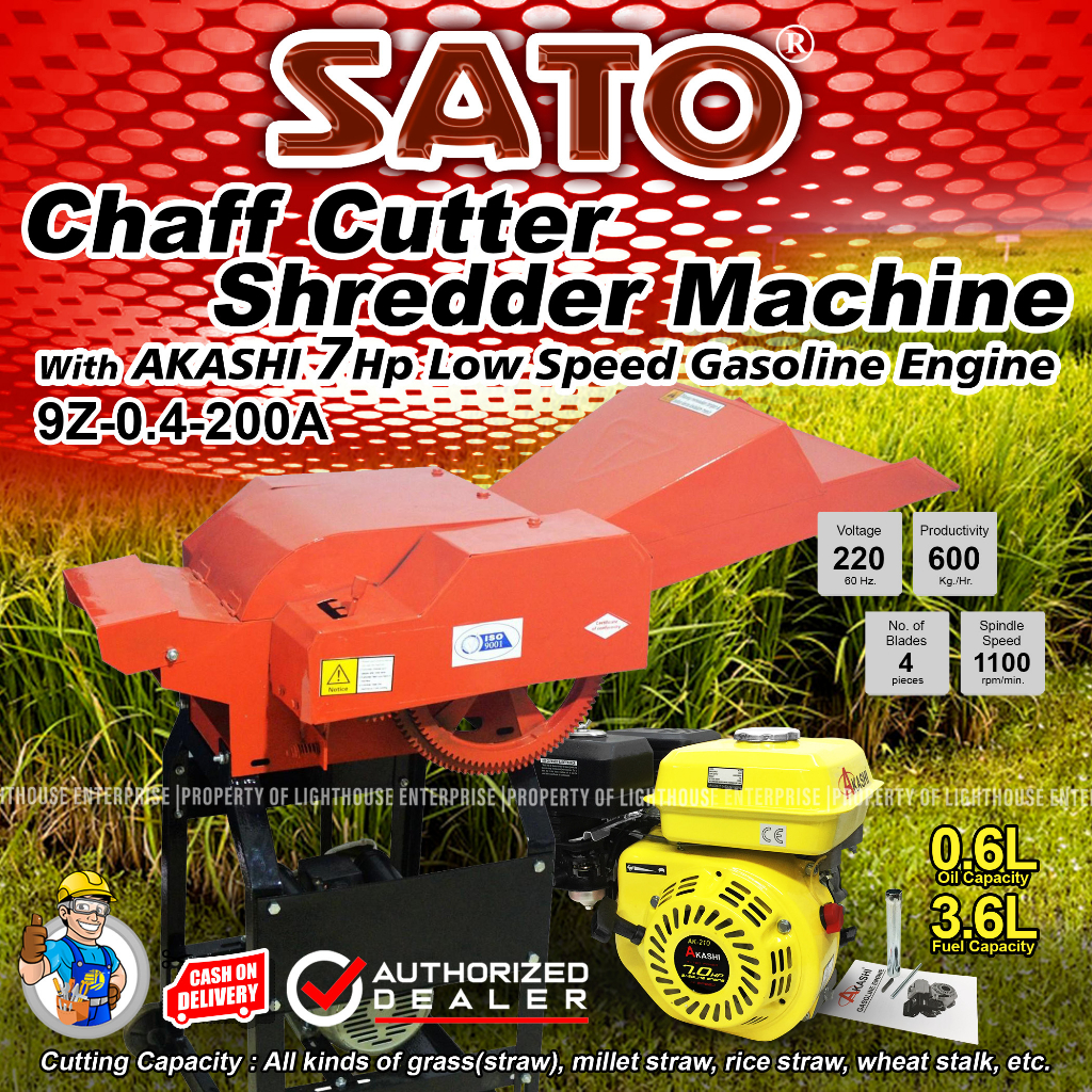 SATO 600 kg/hr Chaff Cutter / Shredder Machine/Silage Cutter with 7HP
