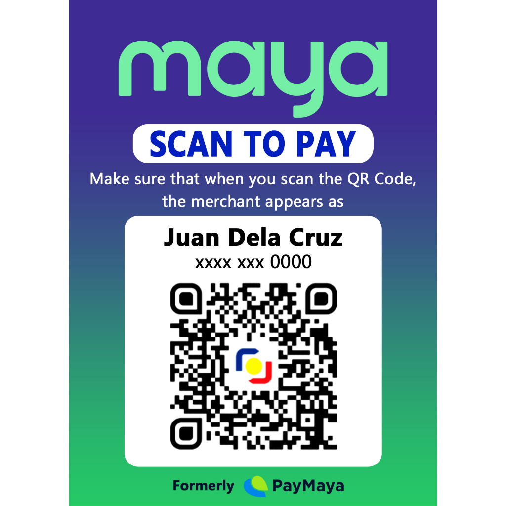 MAYA SCAN TO PAY YOU QR CODE SIGN PVC TYPE | Shopee Philippines