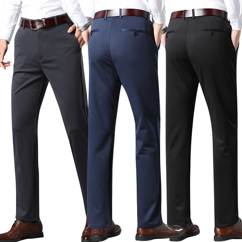 Men's Formal Pants Casual Long Trousers Business Man Suit Pants Thin ...