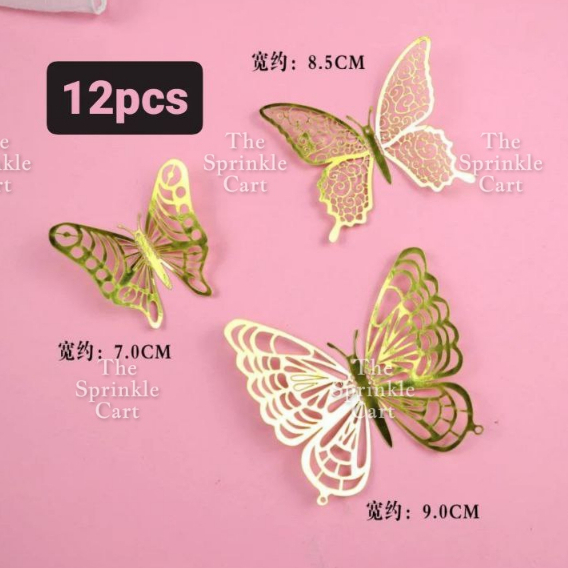 Butterfly Cake topper for decoration Gold Fan Cake Topper Rosegold ...