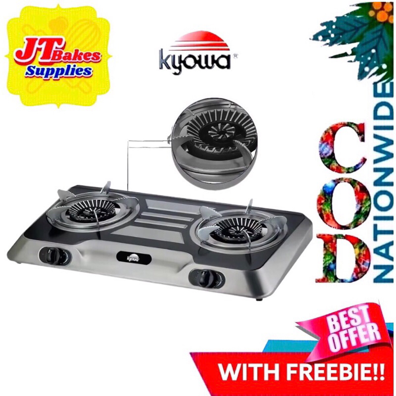 Kyowa Double Burner Gas stove KW3552 with Freebie Shopee Philippines