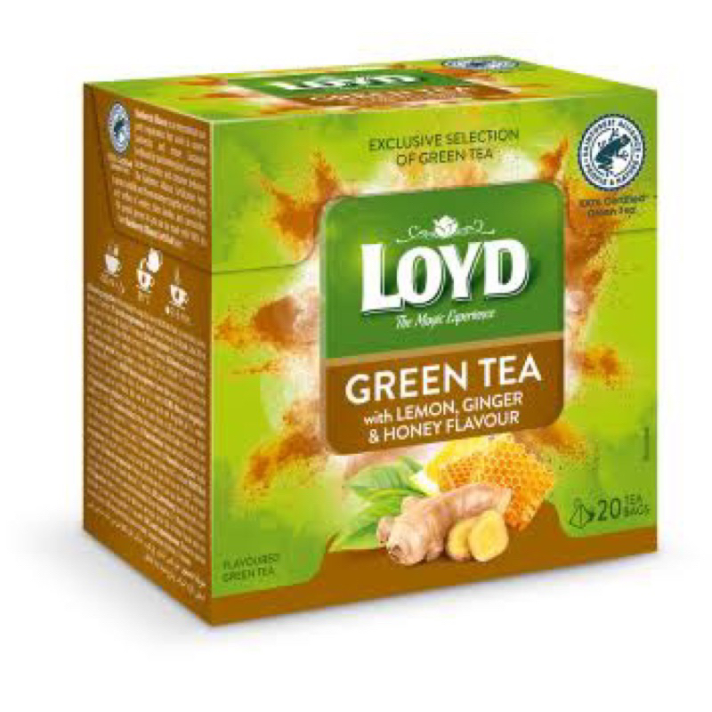 Loyd Green tea with Lemon,Ginger and Honey Flavor (20 tea bags