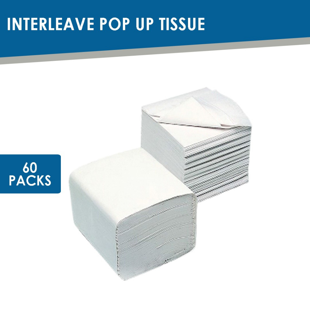 60 Packs Interleave Pop up Tissue 400 sheets 2 Ply Virgin Pulp ...