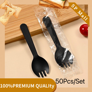 50pcs Disposable Fork Spoon / Dessert Spoon Individually Packed Fruit