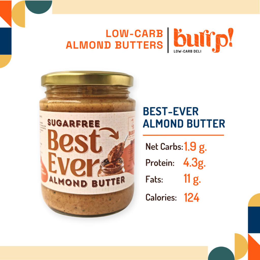 Burrp BestEver Almond Butter Sugarfree Low Carb Keto Low Calorie