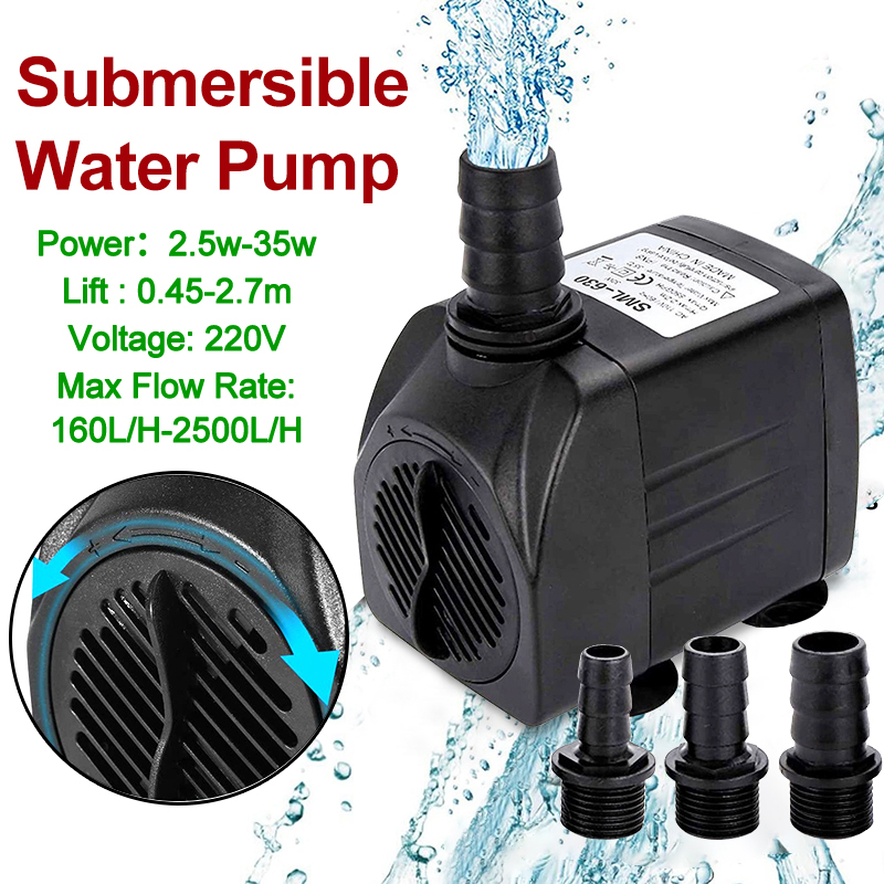 BAITAI Subersible Water Pup(2500L/H, 30W),Ultra Quiet Water Feature