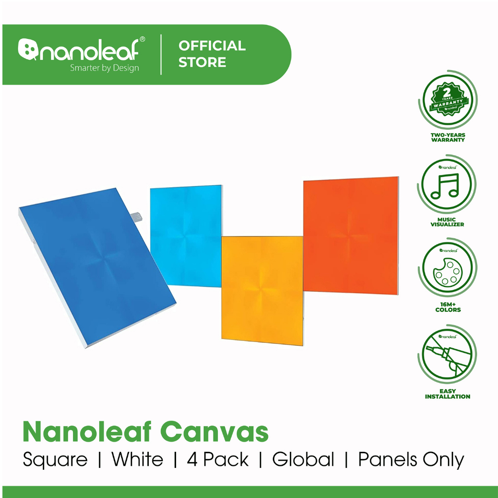 Nanoleaf Canvas - Expansion Pack (4 Panels) Square Light Panel Kit ...