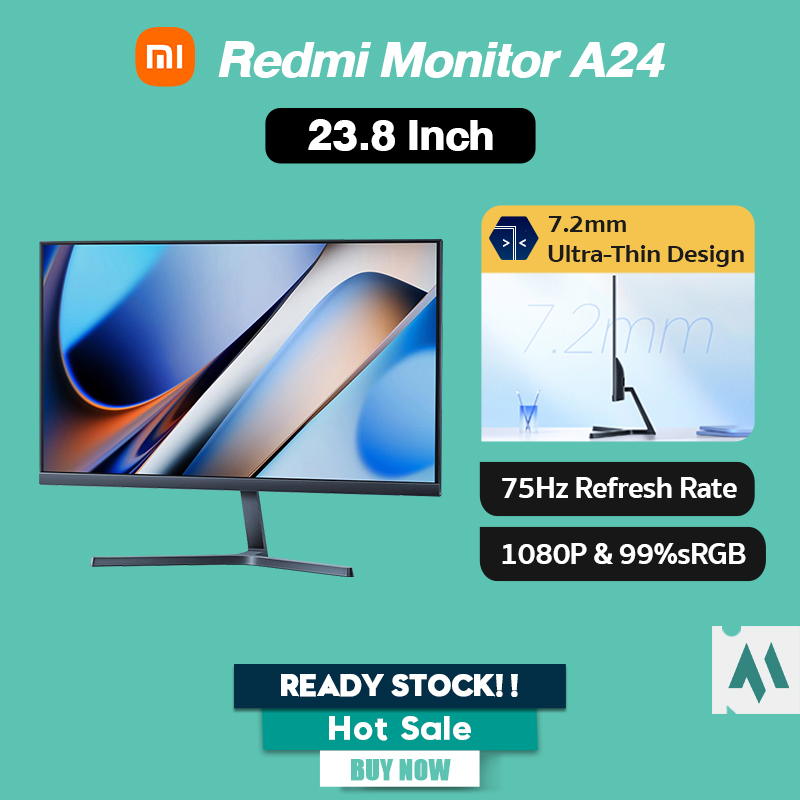 Xiaomi Redmi Monitor A24 75Hz 23.8 inch HD 1080P Super Slim Low Blue ...