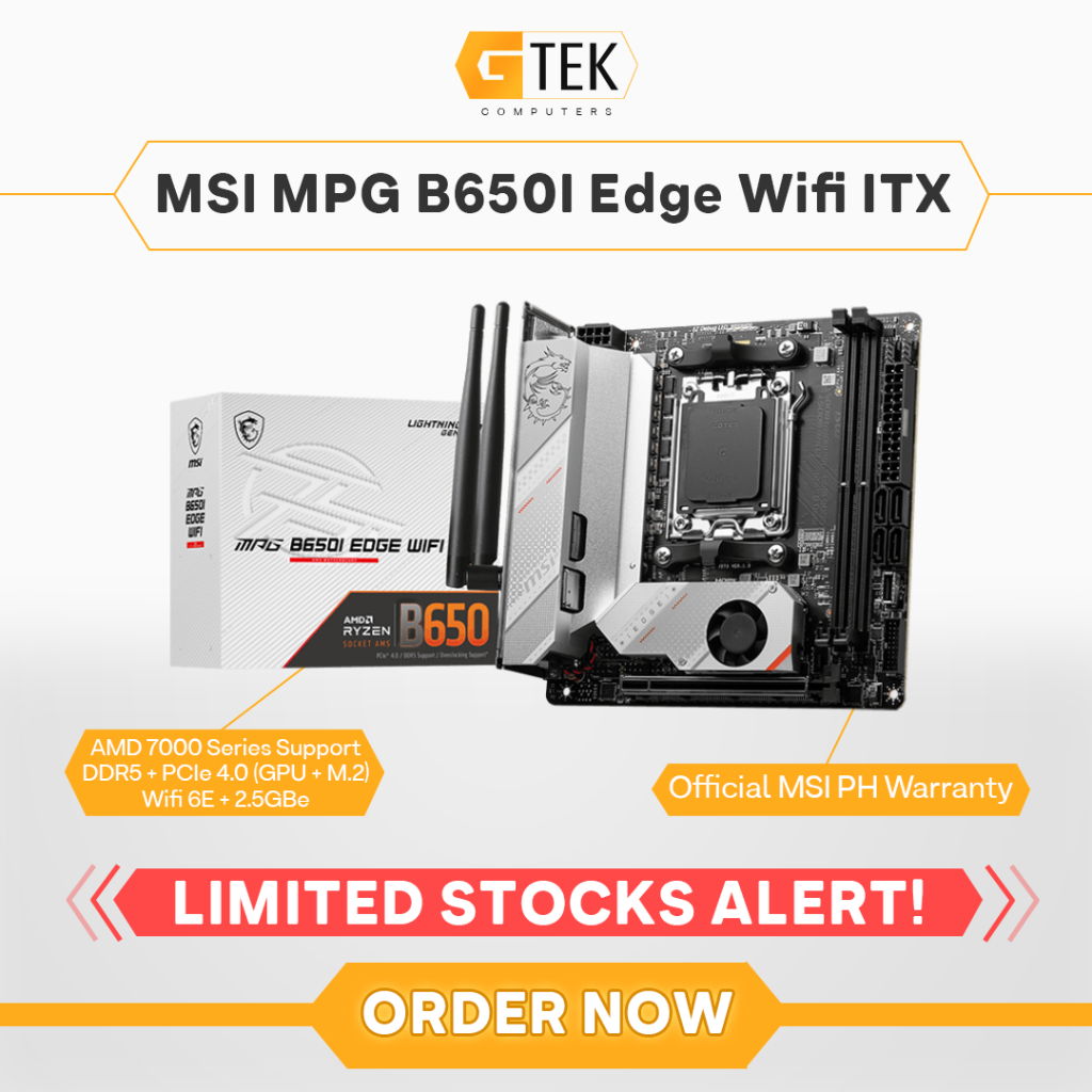 MSI MPG B650I EDGE WIFI AM5 Ryzen AMD ITX Motherboard | Shopee Philippines