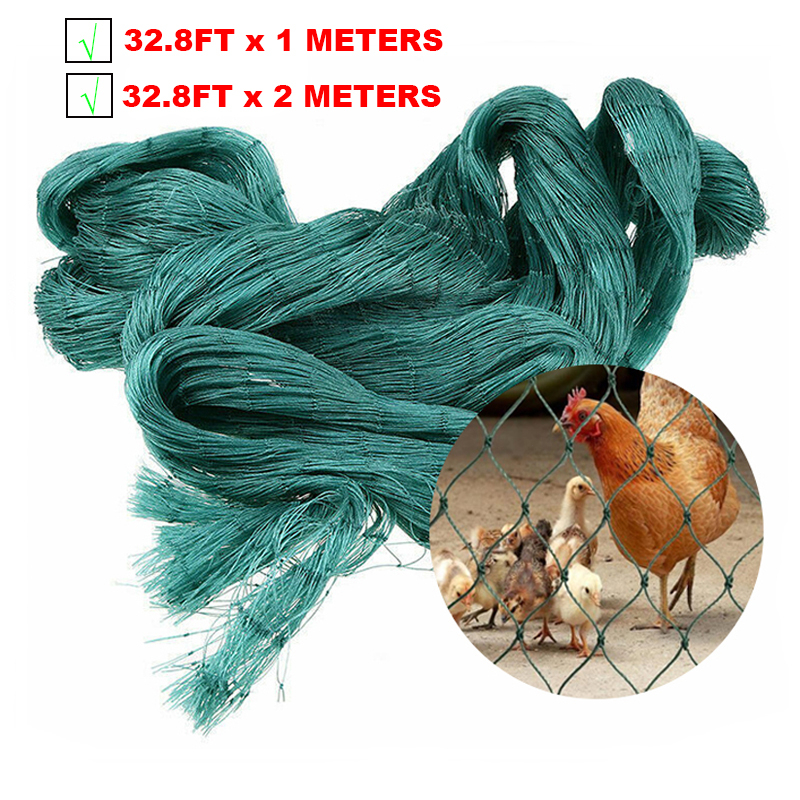32.8FT/10M Reusable Garden Netting Nylon Poultry Net Deer Fence Netting