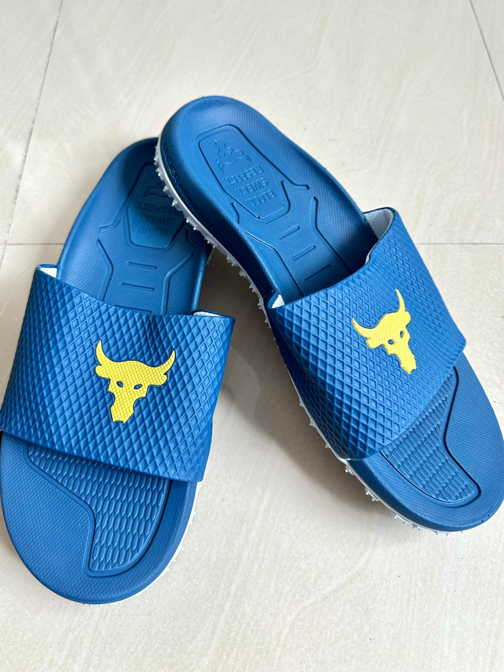 Under Armour Men's Project Rock Slides (Blue) Imported from US Shopee