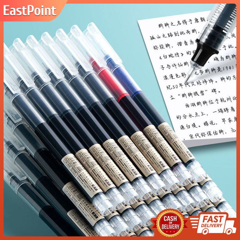 Quick Dry Straight Liquid Pen Neutral Pen Student Black Water Straight ...