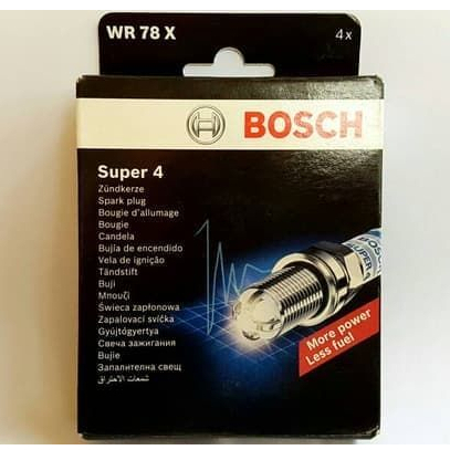 Bosch Super 4 WR78X Spark Plugs (Set of 4) (Cross BP5ES BPR5ES BP6ES ...