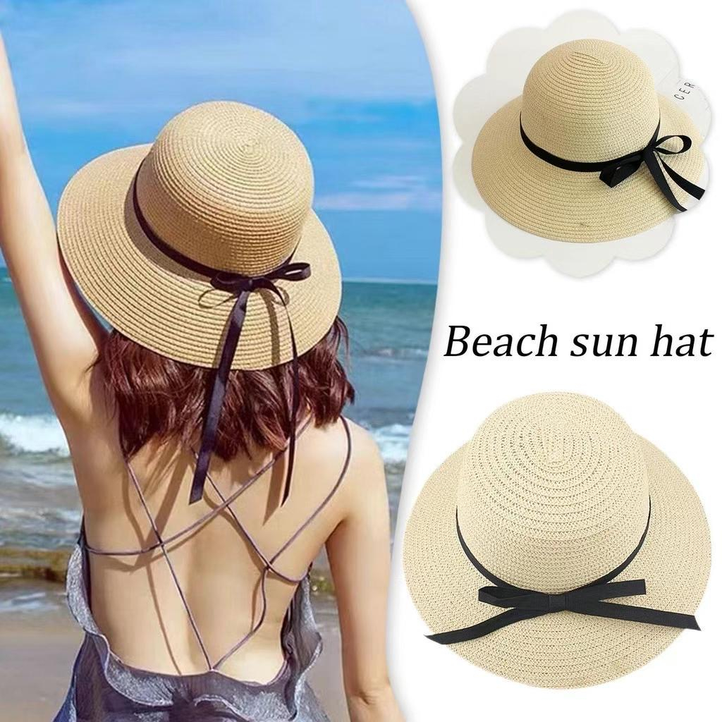 MOSO Summer Hat Ribbon Tie Beach Summet Hat | Shopee Philippines
