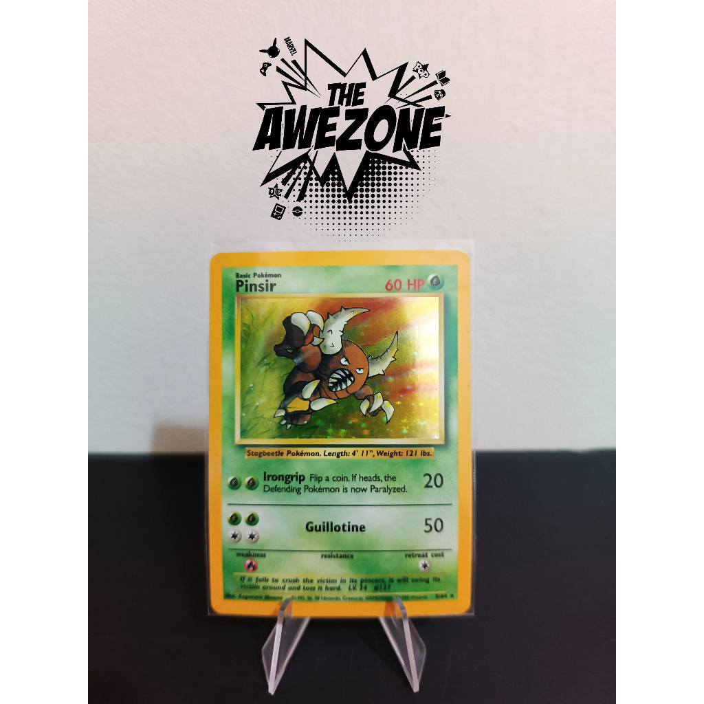 Pinsir 9/64 HOLO PRINT ERROR (No Symbol) Pokemon Card (AUTHENTIC