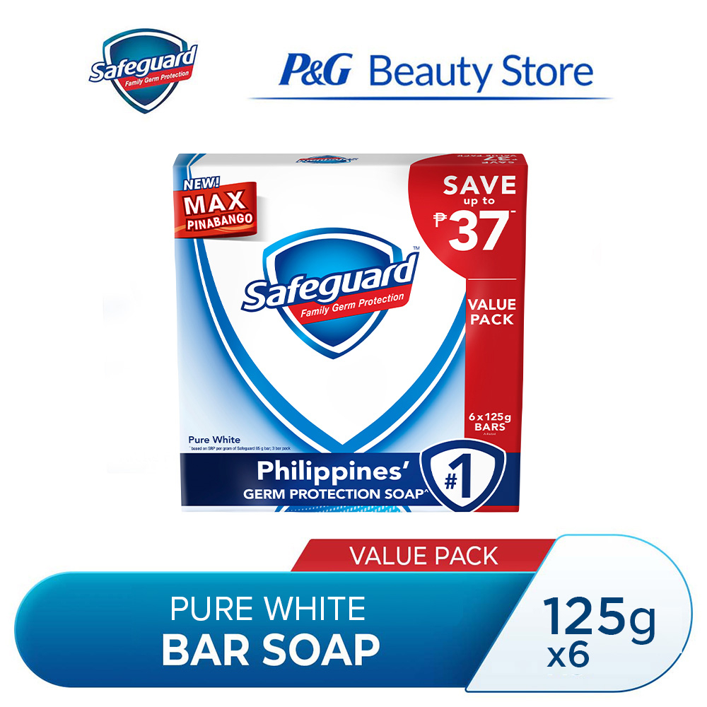 Safeguard Antibacterial Soap Bar 6pid Value Pack Pure White 125g Shopee Philippines