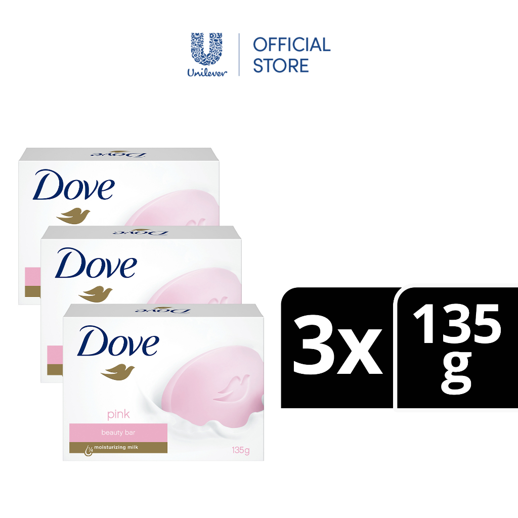 Dove Beauty Bar Pink 135g For Glowing Skin Triple Value Pack Shopee