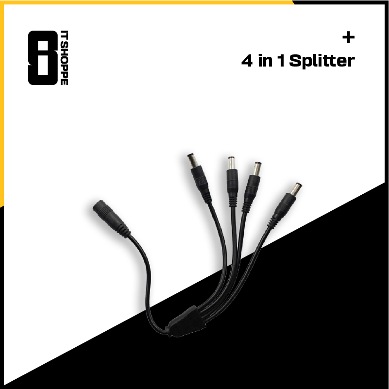 4 in 1 DC power splitter 1 female to 4 male splitter DC power plug ...