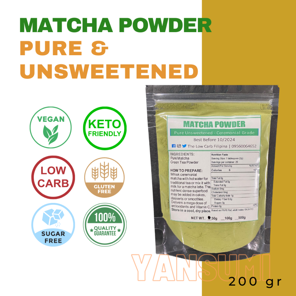 Pure Unsweetened MATCHA POWDER | Ceremonial Grade | Shopee Philippines
