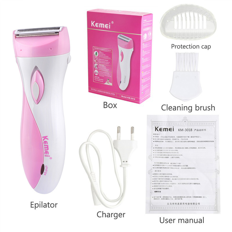 Kemei Epilator Female Rechargeable Hair Removal Machine Electric Lady