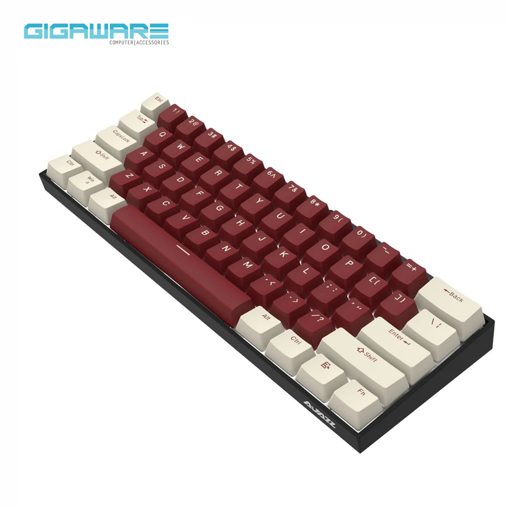 Ajazz K610T White Lights Three-Mode Compact 61 Key Mechanical Gaming ...