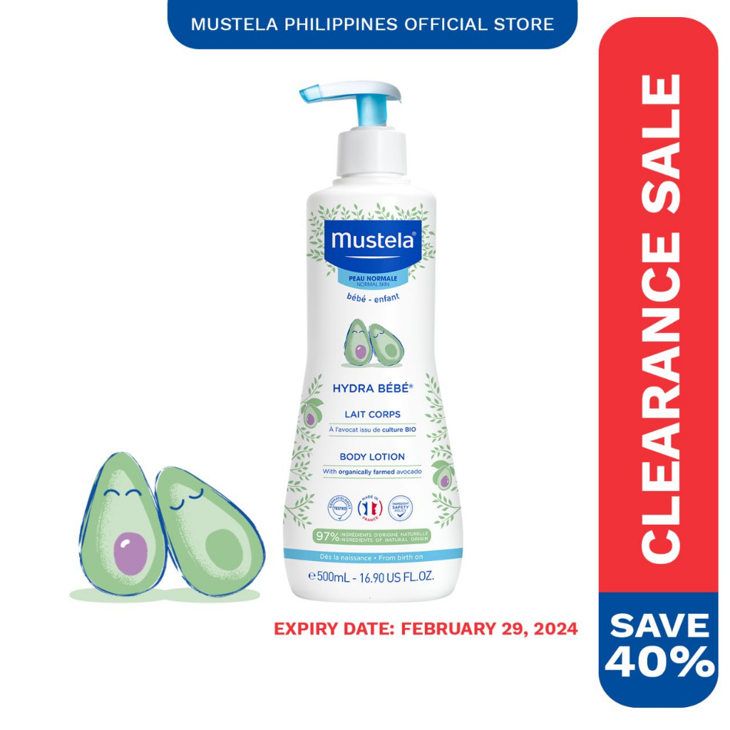Mustela Clearance Hydra Bebe Body Lotion 500ml, for Normal Skin (Expiry