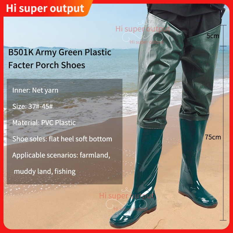 Nylon Fly Fishing Hip Waders Boots with Cleated Soles Chest Wader Boots Fishing Pants Shoe Fish