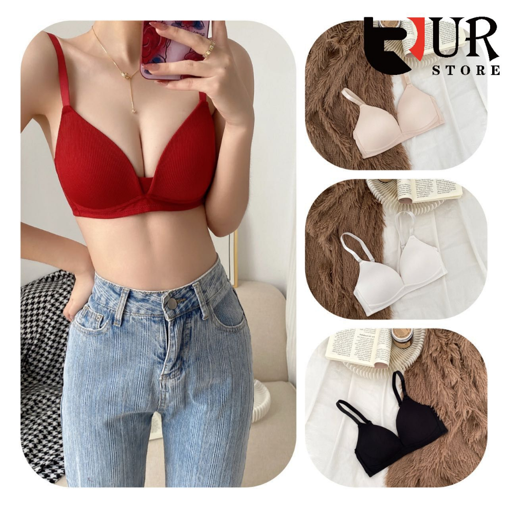 Sexy Deep V Push-Up Cutout Bra Set