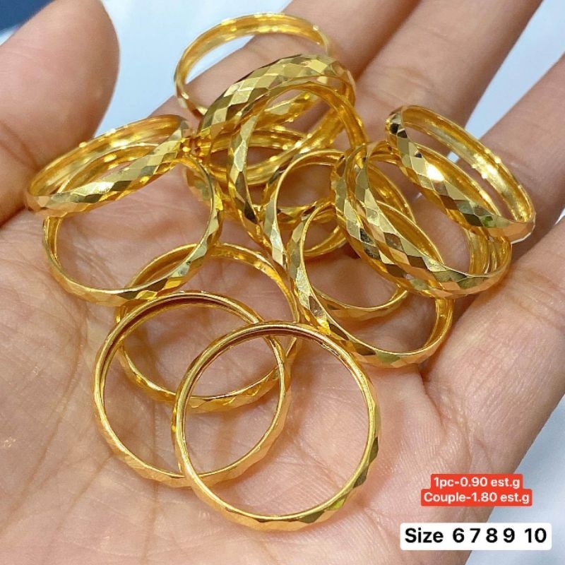 Pinkbox 18k Saudi gold couple ring | Shopee Philippines