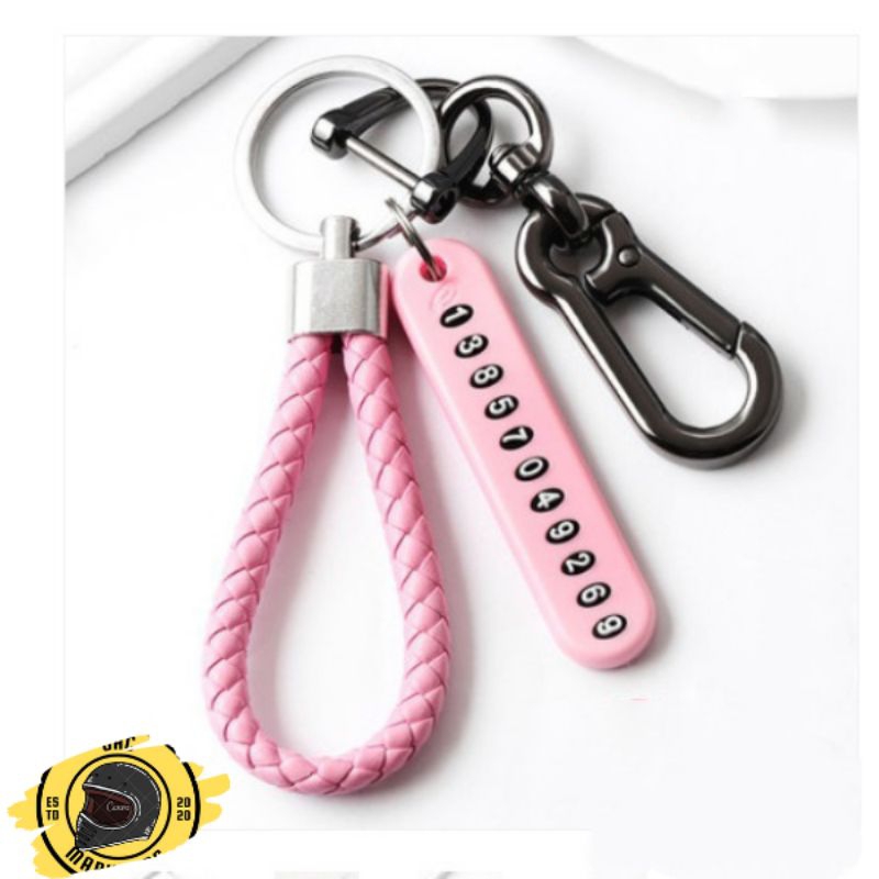Anti-lost Phone Number Plate Car Key Holder Motorcycle Keychain ...