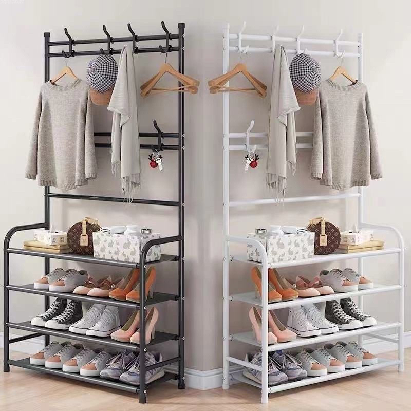 Multifunctional Shoe Rack Organizer Simple Floor Coat Rack Shoe Hat ...