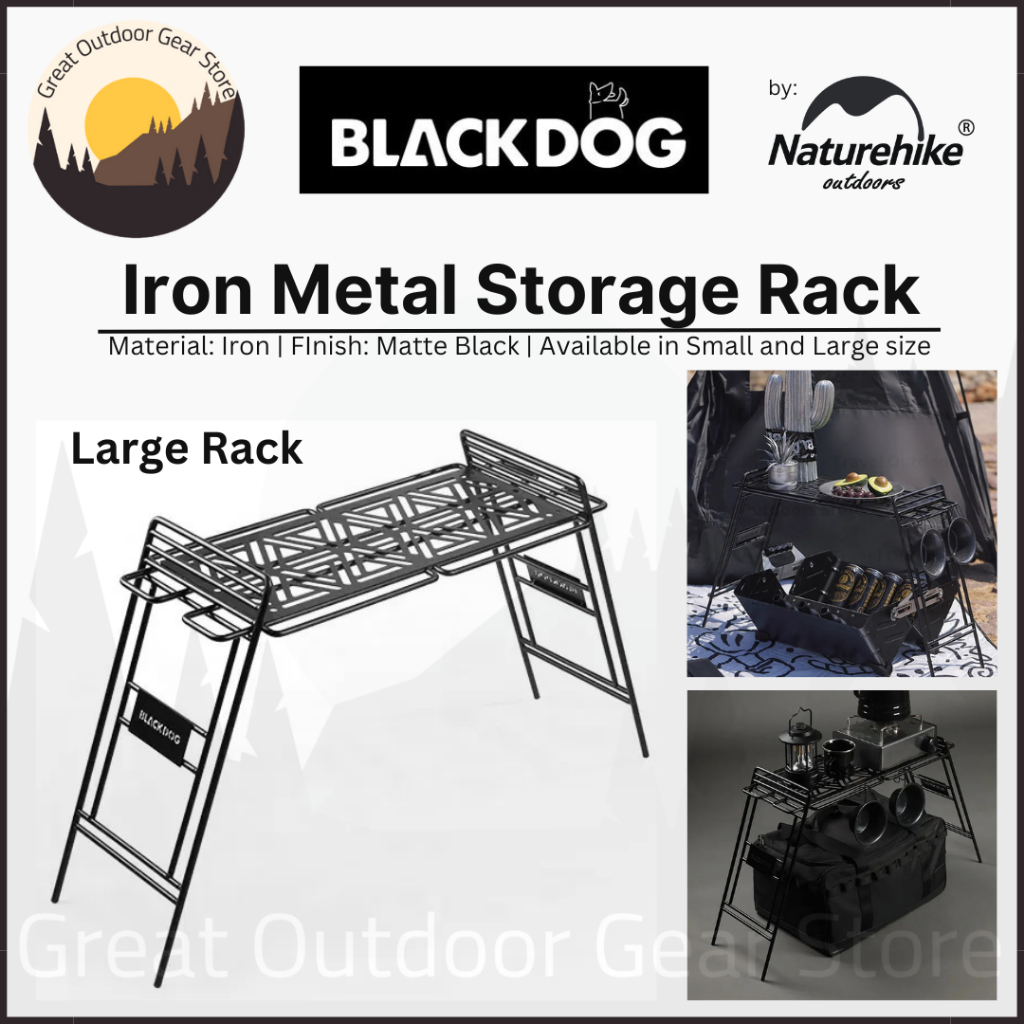 BLACKDOG Iron Metal Outdoor Rack LARGE Hanging Shelving Storage Hang ...