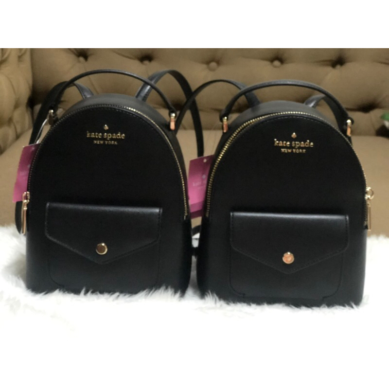 Original Kate Spade Schuyler Mini Black Saffiano PVC Leather Backpack (from Canada) Shopee