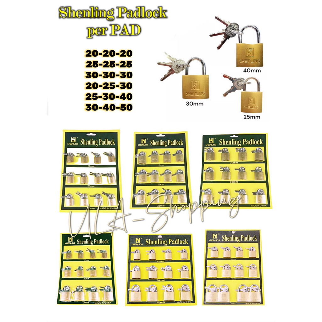 ULA BRASS padlock set 12pcs/pack 20mm-50mm | Shopee Philippines