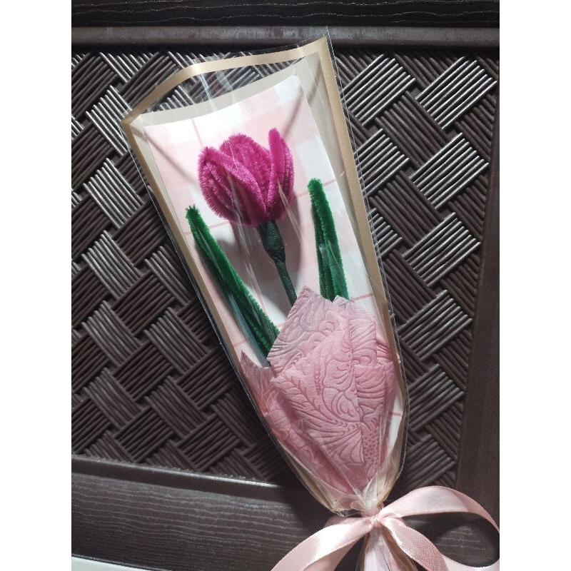 Aesthetic Pink Tulip Bouquet made out of FUZZY WIRE | Shopee Philippines