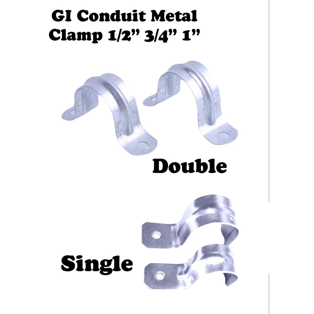 Heavy Duty Metal Conduit Clamps GI CLamps single double1/2 3/4 1