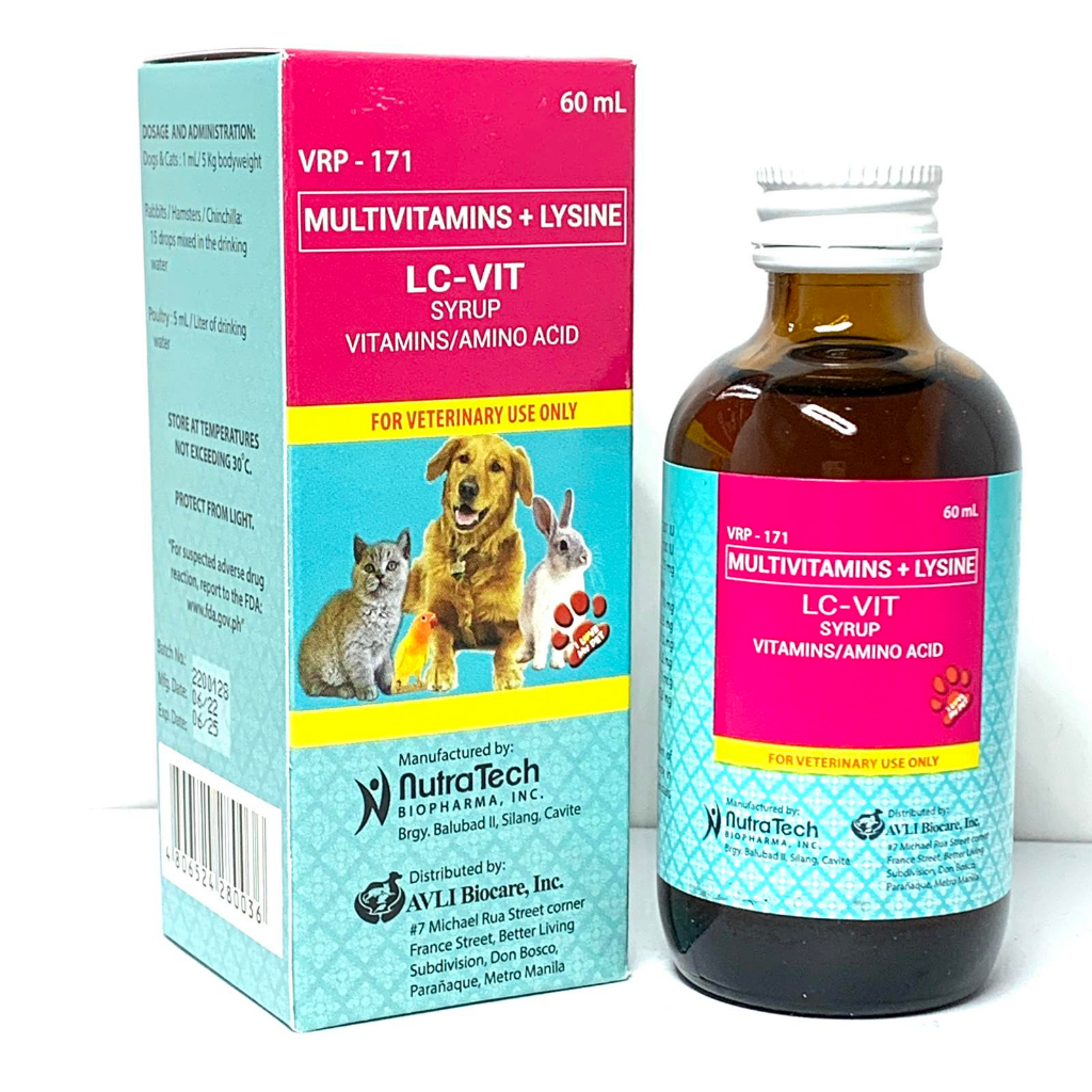 [FCR AGRIVET] LC Vit Multivitamins Syrup Pet Multivitamins 60ml Cat