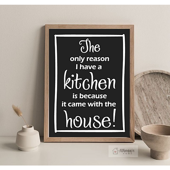 KITCHEN CAME WITH THE HOUSE RUSTIC FUNNY KITCHEN SIGN | Shopee Philippines