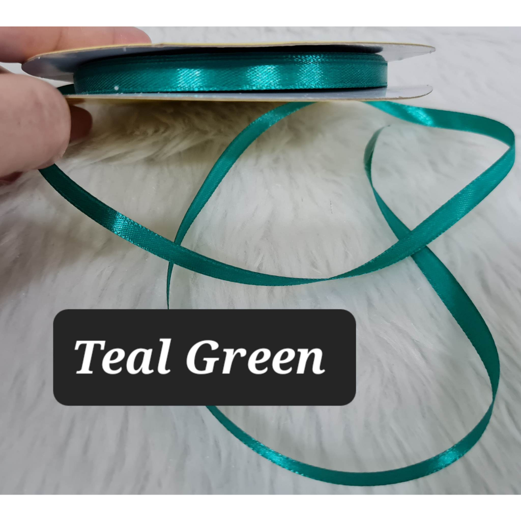 TEAL GREEN Satin Ribbons Double Edge | Shopee Philippines