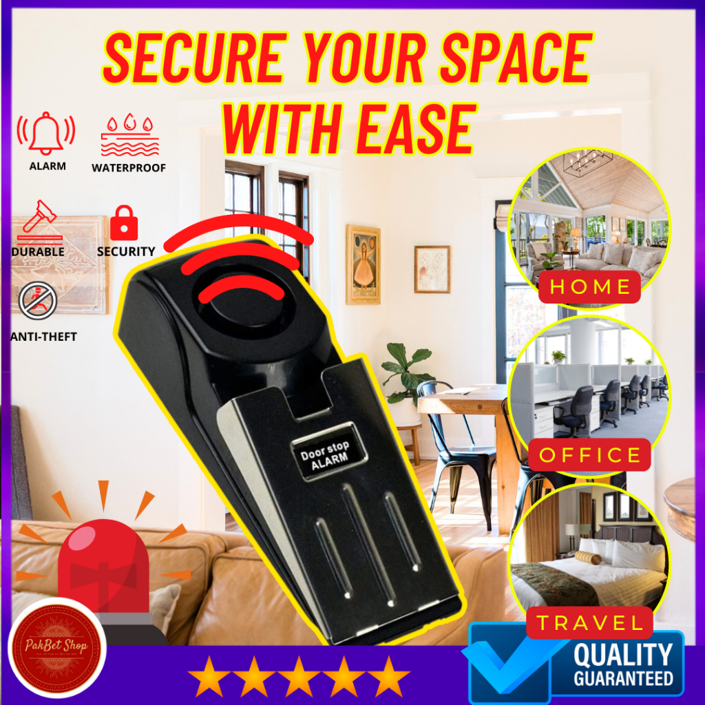AntiTheft Door Stopper Alarm Security System Sensor Stop Blocking