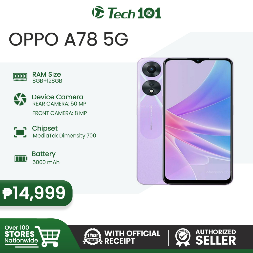 Oppo A78 4G (8GB+256GB) With Official Receipt With Warranty - Authorized  Seller
