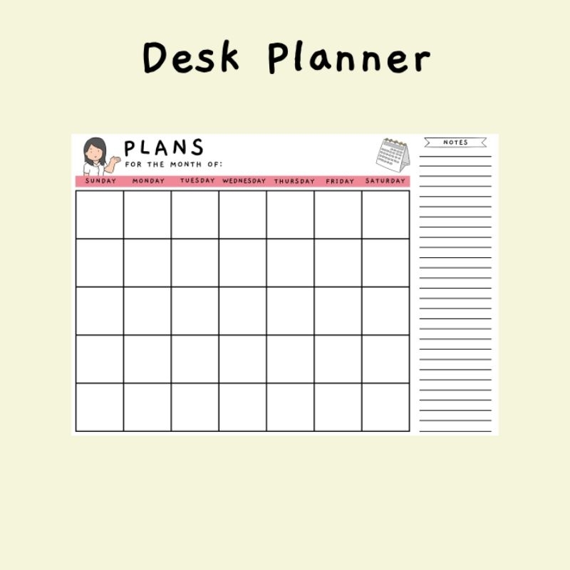 Monthly Desk Planner Shopee Philippines