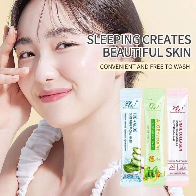 AUTHENTIC Sunisa DW Ice Aloe Vera Snail Collagen Sleeping Facial Mask 1Sachet Shopee Philippines