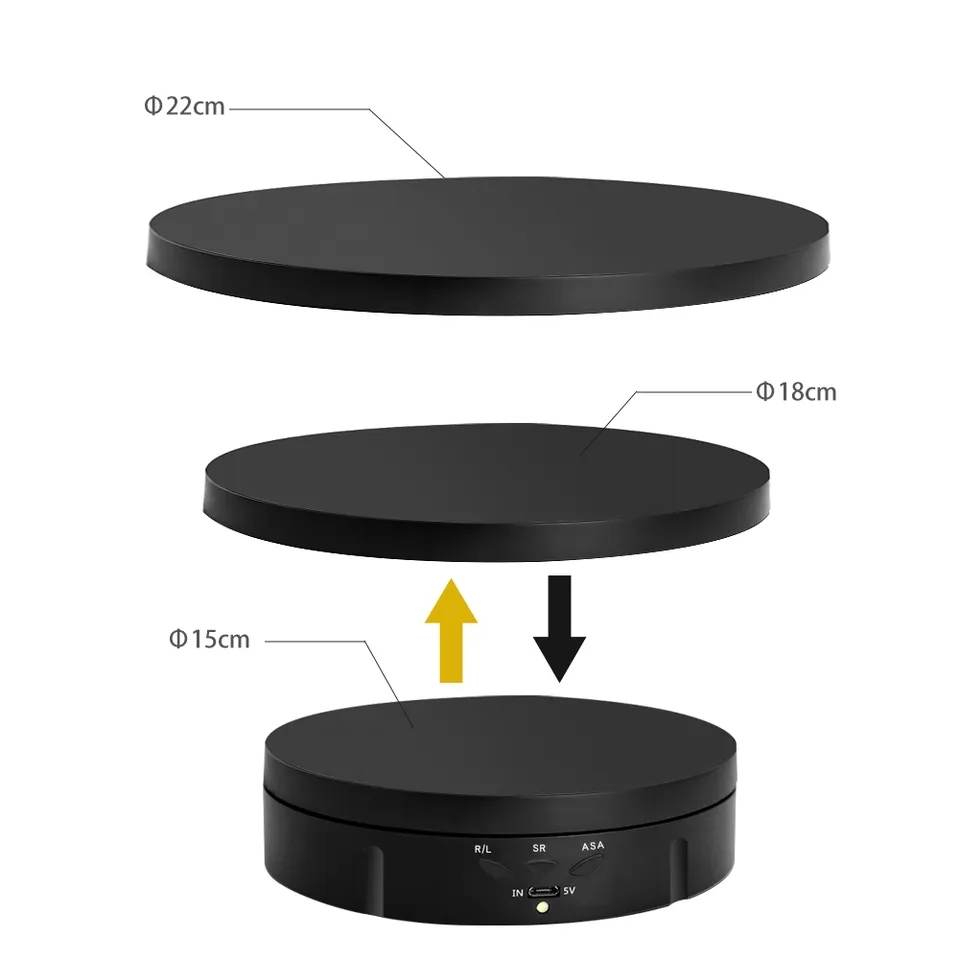 Electric Turntable with Remote Control Rotating Display Photography