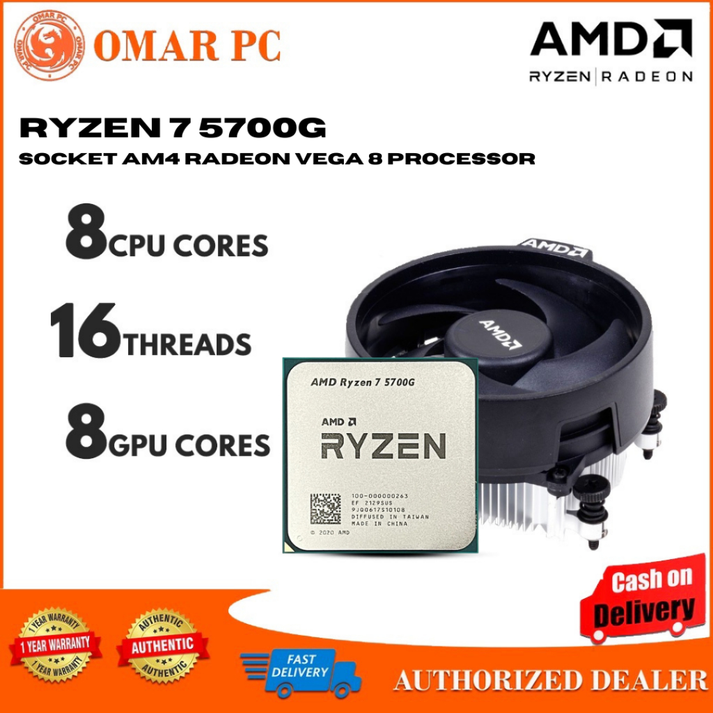AMD AMD Ryzen 7 5700G With Wraith Stealth cooler (8C16T3.8GHz65W