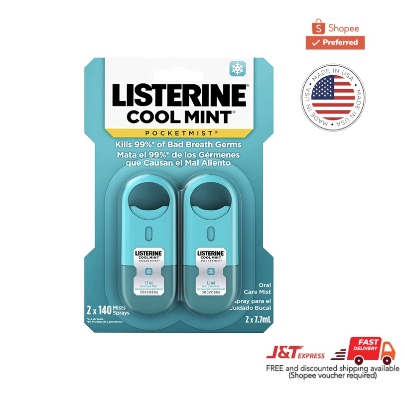 Listerine PocketMist Portable Breath Spray Mouthwash | Shopee Philippines