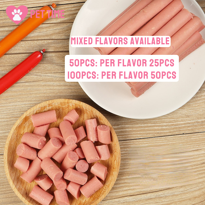 100/50/30Pcs Dog Sausage Dog Treats Dog Food Pet Sausage Treats Pet Dog