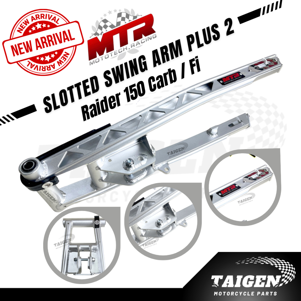 MTR Plus 2 Prototype Slotted Raider 150 Carb / Fi Swing Arm (NEW MODEL